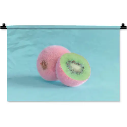 Kiwi - Blauw - Surrealistisch Wandkleed katoen klein -zz3d