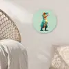 Cartoon - Dino - Oranje - Stekels Wandcirkel kunststof plaat 5mm dik klein -sfeer5