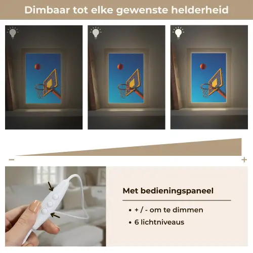 Basketbal -  Lucht - Ring Light Box met kabel (Tafellamp) klein -USP_dimbaarNL