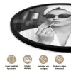 Zonnebril - Vrouw - Zwart - Wit Fotolijst rond zonder passe partout klein -closeup_NL