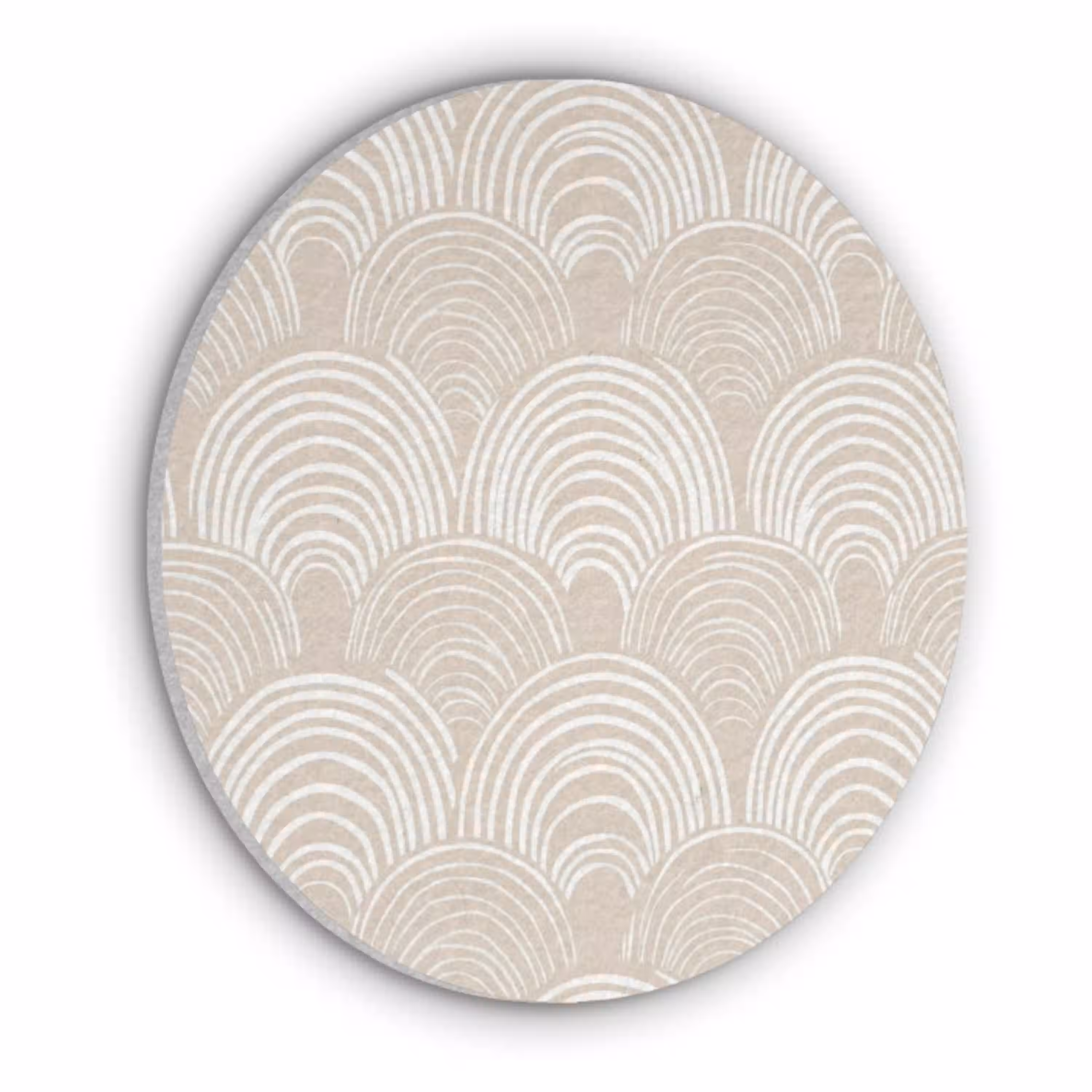 Golven - Structuur - Beige Akoestische PET Vilt - Rond klein 838 -3d