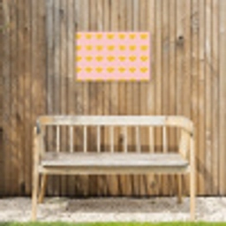 Katten - Patroon - Roze Tuinposter op houten frame 2 cm dik klein 845 -sfeer4