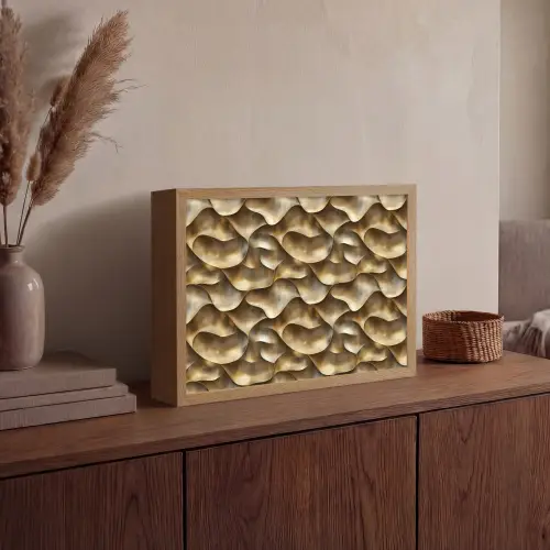 Abstract - Antiek - Goud Light Box met batterij (Wandlamp) middel 907 -sfeer2
