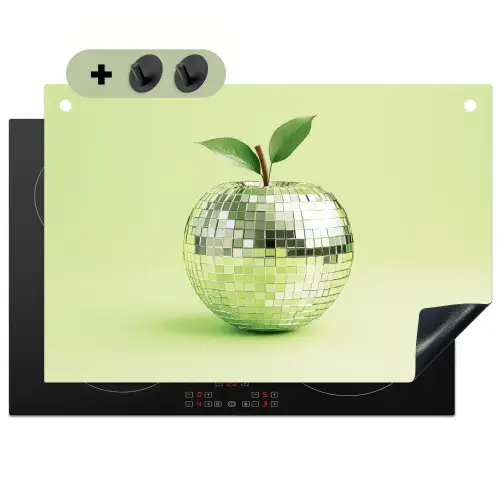 Groen - Disco - Decoratie - Appel Inductie beschemer met haakjes klein -3d