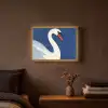 Zwaan - Wit - Snavel - Illustratie Light Box met batterij (Wandlamp) middel -sfeer4