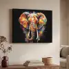 Olifant - Graffiti - Zwart - Dieren - Kleuren Textielframe zwart klein -sfeer3