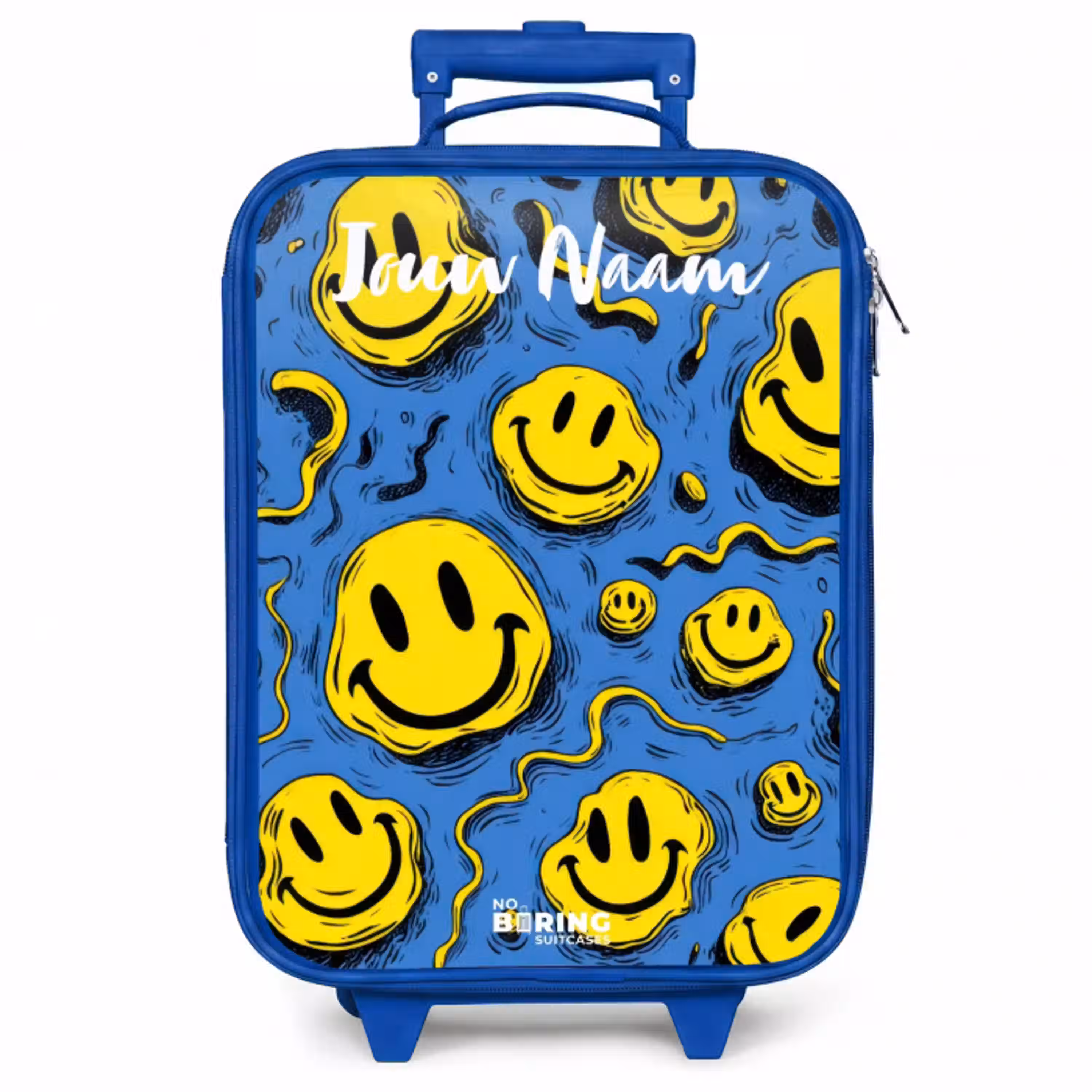 Smiley - Blauw - Geel Kinderkoffer - Blauw klein -zzz_website3d