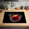 Appel - Rood - Water - Zwart - Fruit Inductie beschermer vinyl 3mm klein -sfeer5