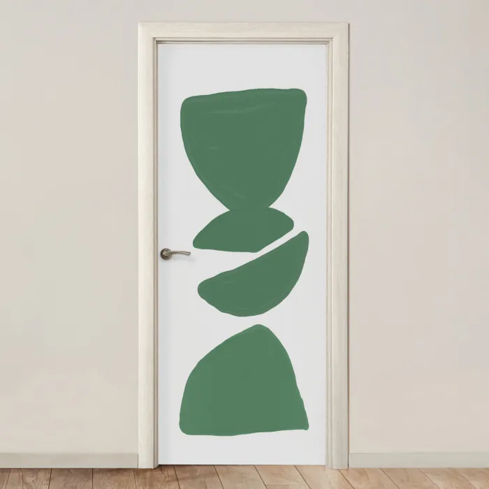 Abstract - Groen - Vormen - Modern deurposter klein -3d_beige