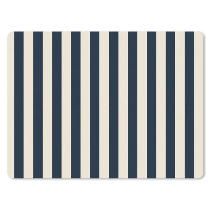 Verticale strepen - Blauw - Crème muismat rubber klein 262 -3d