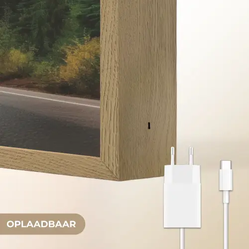 Sparrenbos - Weg - Bergen - Sneeuw Light Box met batterij (Wandlamp) middel -USP_websiteoplaadbaarNL