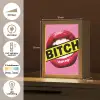 Lippen - Tekst - Kleurrijk Light Box met kabel (Tafellamp) klein -USP_NL