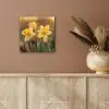 Bloemen - Geel - Wazig aluminium wit klein -sfeer4