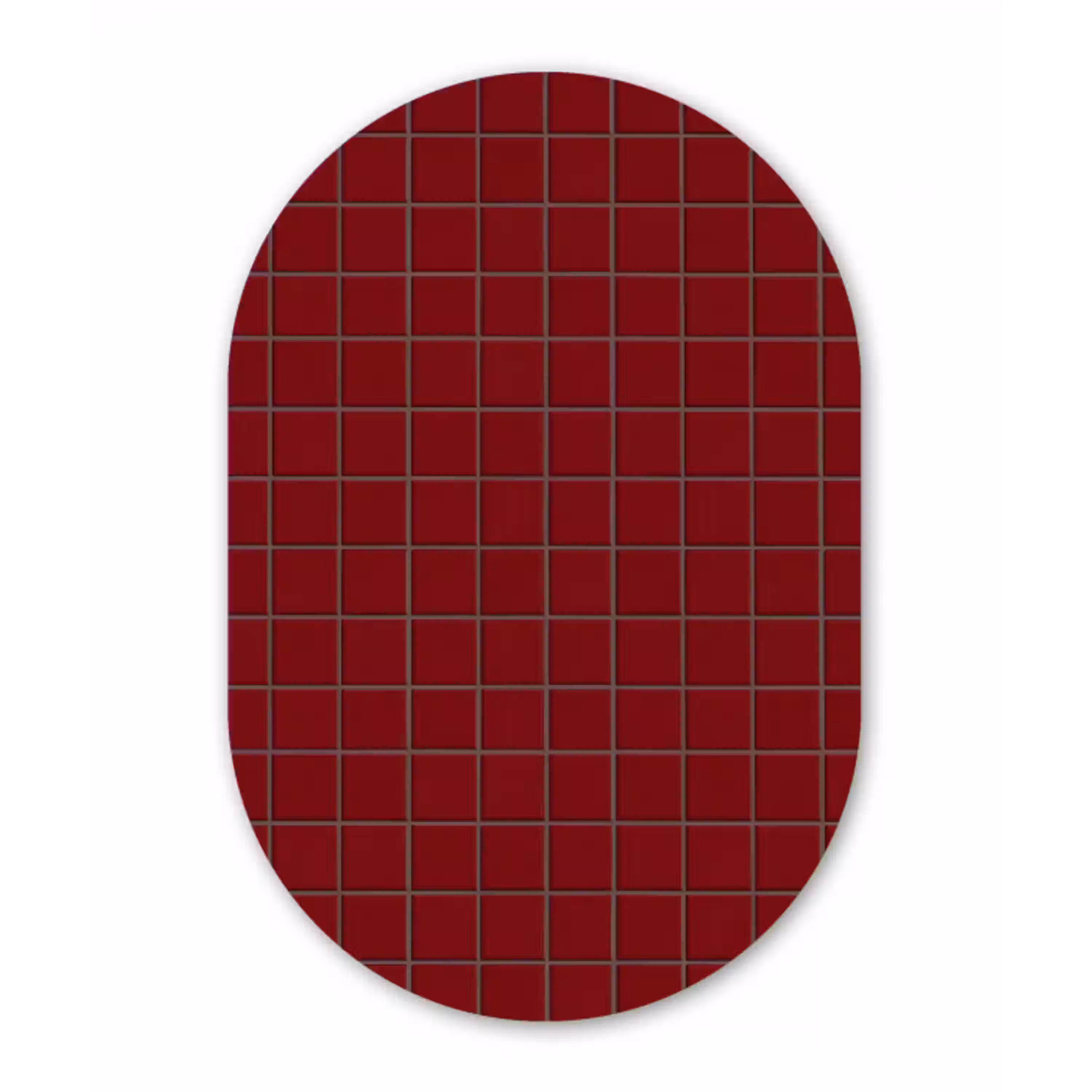 Patroon - Tegels - Burgundy Wandcirkel Ovaal Aluminium middel 839 -3d