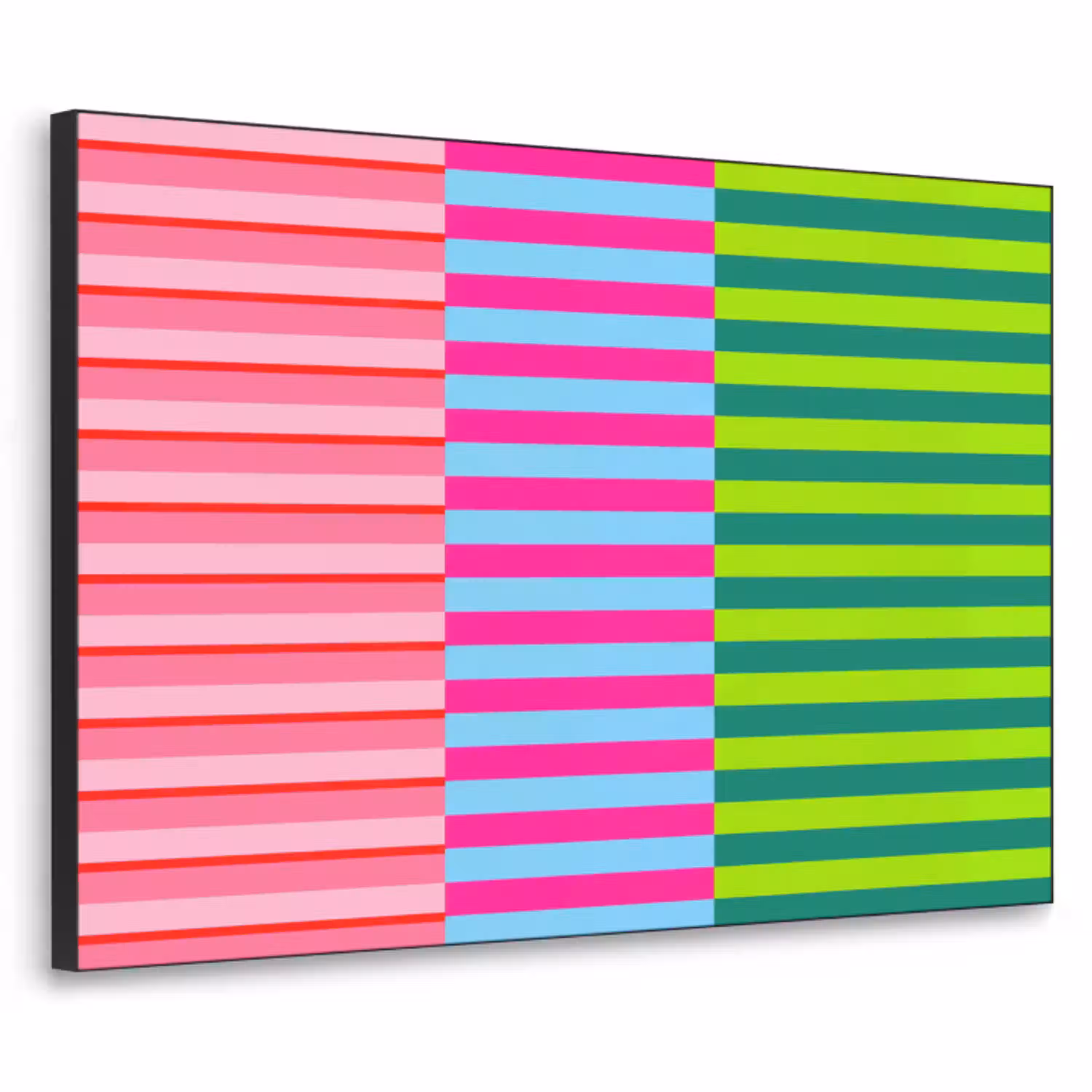 Patroon - Strepen - Modern - Abstract - Kleurrijk Textielframe zwart klein -3d