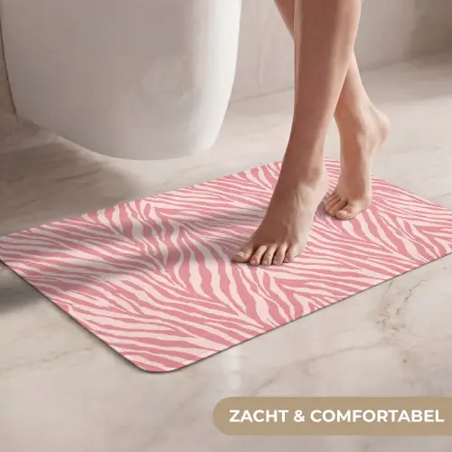 Zebra - Print - Roze WCmat klein 1009 -USP_ZachtNL