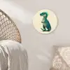Dinosaurus - Turquoise - Stekels Wandcirkel kunststof plaat 5mm dik klein -sfeer5