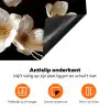 Bloemen - Wit - Goud Inductie beschermer vinyl 3mm klein -zzzzzzz-td-onderkant