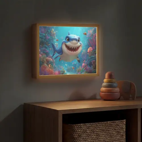 Haai - Onderwaterwereld - Oceaan Light Box met batterij (Wandlamp kind) middel -sfeer5_kind