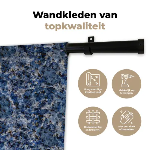 Graniet - Blauw - Koel Wandkleed katoen klein 269 -sfeer2