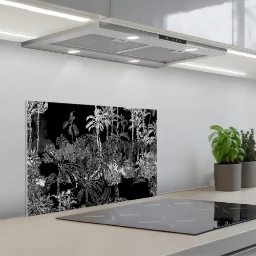 Palm - Jungle - Tropical keuken achterwand spatscherm klein -3d_schuin