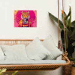 Tijger - Kimono - Planten - Roze tuinposter los doek klein -sfeer7
