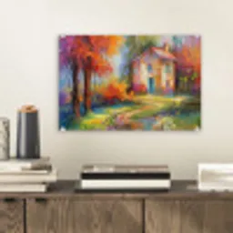 Landschap - Kleurrijk - Olieverf - Kunst plexiglas 5mm klein -sfeer1