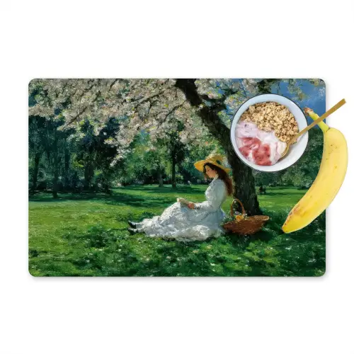 Vrouw - Boom - Boek - Mandje Placemat vinyl groot -zzzproduct_Kitchenyeah-website