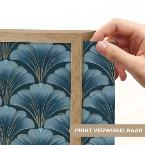 Patroon - Ginkgoblad - Blauw Light Box met batterij (Wandlamp) middel 907 -USP_websiteprintNL