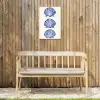 Schelpen - Blauw - Patroon Tuinposter op houten frame 2 cm dik klein -sfeer4