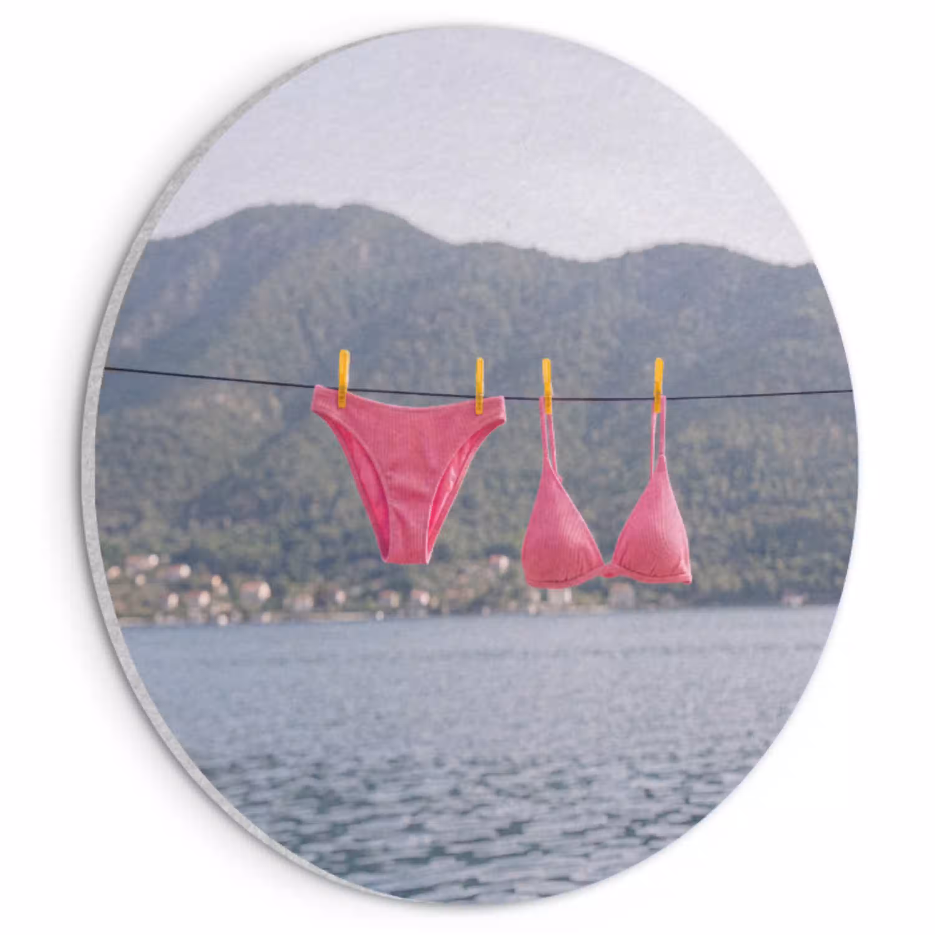 Kleding - Badkleding - Waslijn - Zomer - Roze Akoestische PET Vilt - Rond klein -3d