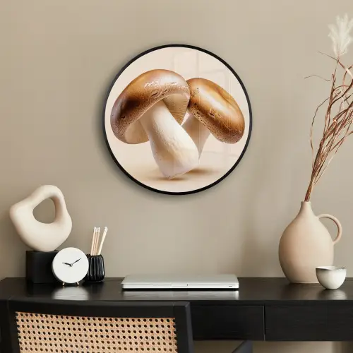 Champignons - Zacht - Beige Fotolijst rond zonder passe partout klein -sfeer1