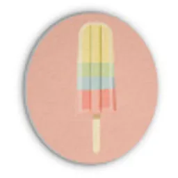 Waterijsje - Pasteltinten - Minimalistisch Akoestische PET Vilt - Rond klein -3d