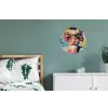 Zonnebril - Vrouw - Kleurrijk - Verfspetters Wandcirkel aluminium klein -slaapkamer