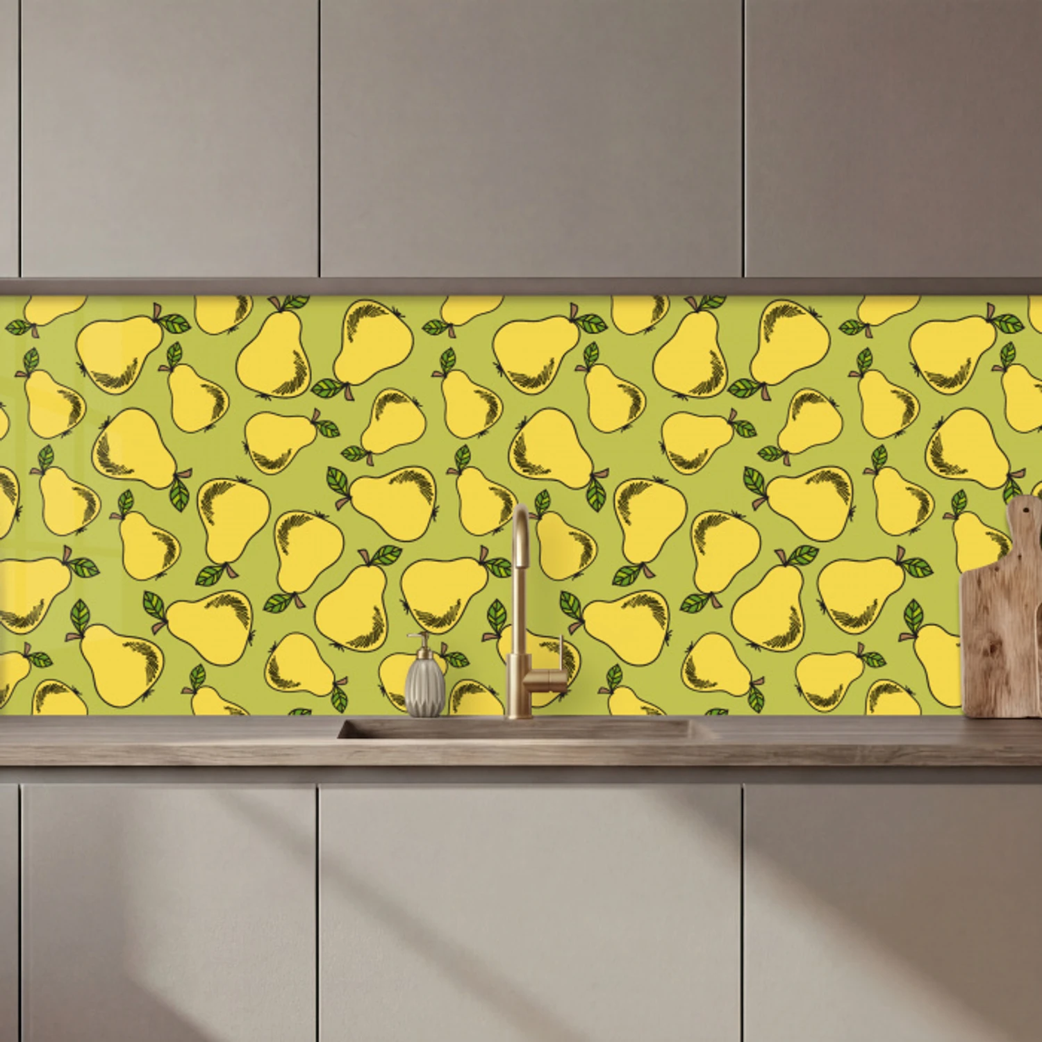 Peer - Fruit - Vintage - Patronen keuken achterwand 2 middel 871 zz_3dshopping