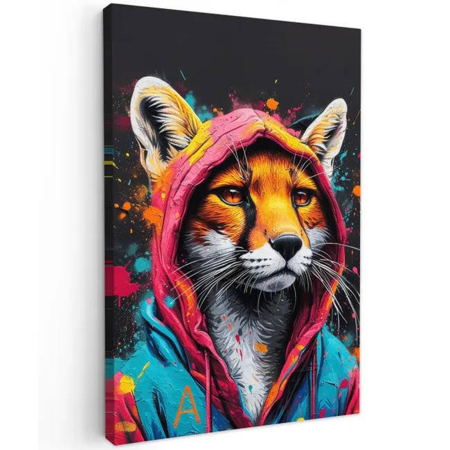 Graffiti - Vos - Jas - Pop art canvas 2cm klein -z3d