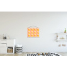 Kleurrijk - Ruitpatroon - Bladvormen textielposter latten blank klein 122 -kinderkamer