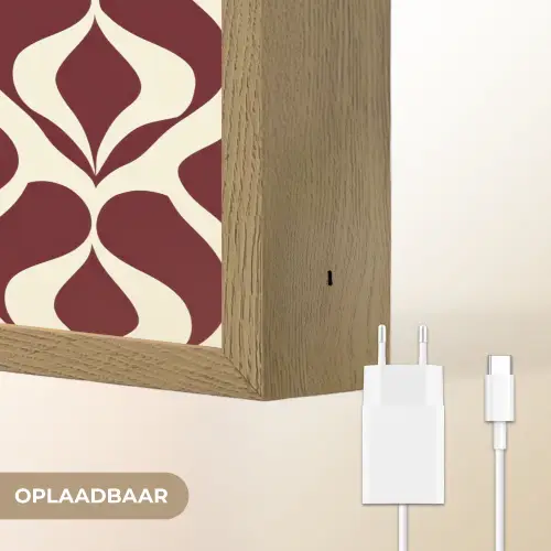 Rood - Druppelpatroon - Grafisch Light Box met batterij (Wandlamp) middel 907 -USP_websiteoplaadbaarNL