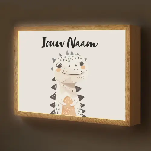 Dinosaurus - Pastel kleuren Light Box met batterij (Wandlamp kind) middel -z3d_website