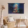 Kerstboom - Kerst - Abstract - Kleurrijk Wandkleed katoen middel -wsfeer5_kind