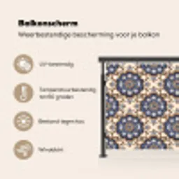Floraal - Ornament - Blauw Balkonbeschermer Duitsland klein 596 -specs_NL