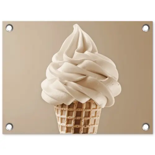 IJs - Softijs - Romig - Hoorntje - Beige tuinposter los doek klein -3d