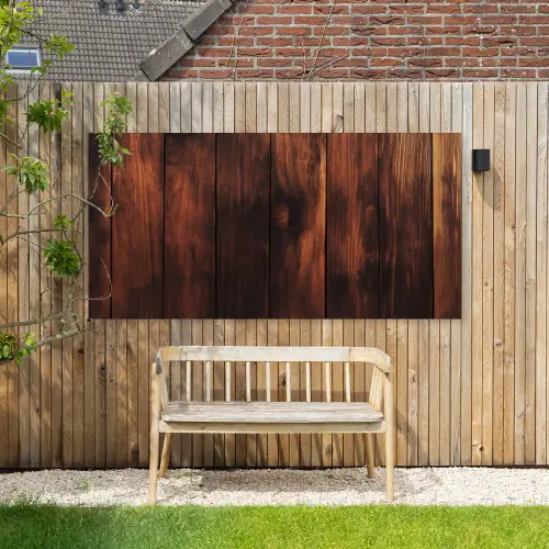 Hout - Planken - Vintage - Donkerbruin Tuinposter op houten frame 2 cm dik xxl -sfeer4