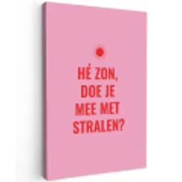 Roze - Zon - Quote Tuinposter op houten frame 2 cm dik klein -3d