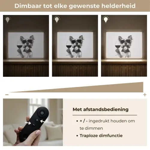 Hondje - Wijnglas - Zonnebril - Enthousiast Light Box met batterij (Wandlamp) middel -USP_dimbaarNL