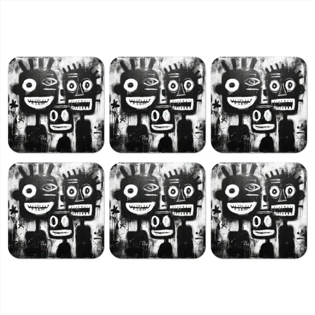 Coaster - Painting - Figures - Black - Abstract