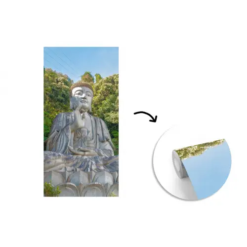 Boeddha beelden - Jungle - Buddha - Spiritualiteit - Mediteren fotobehang vinyl groot -3d