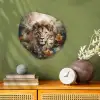 Leeuw - Wilde dieren - Planten - Natuur - Bloemen Wandcirkel Organisch Forex 3mm klein -sfeer2