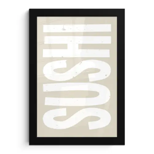 Sushi - Eten - Decoratie - Vintage fotolijst zwart zonder passe partout klein -3d