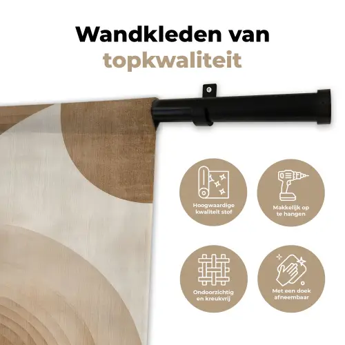 Retro - Geometrische lagen - Aardetinten Wandkleed katoen klein -sfeer2